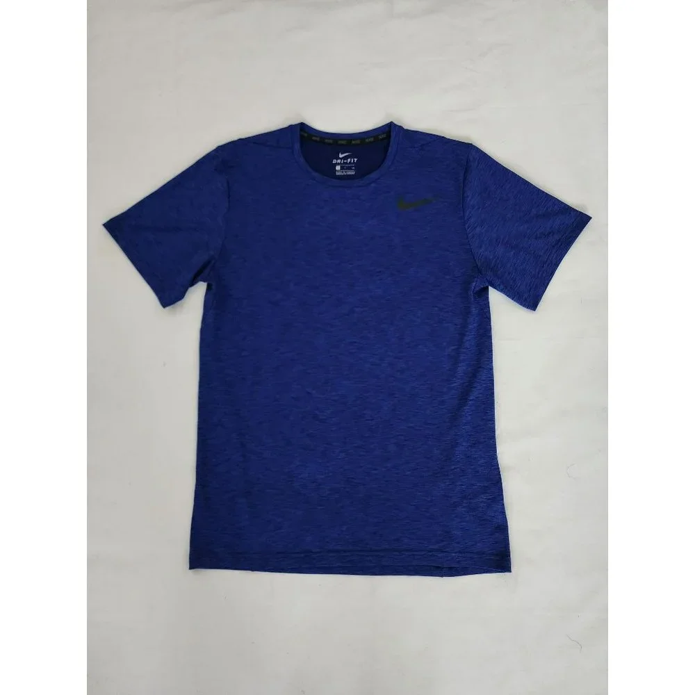 Nike Men's Athletic Dri-Fit Utility Static Short Sleeve Training Tee Blue Small - Picture 2 of 9